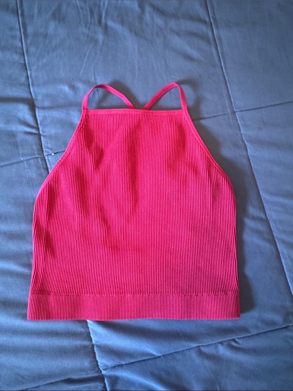 Zenana Outfitters Fuschia Ribbed High-Neck Tank